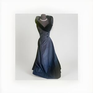 Vintage Murray Arbied London Black Taffeta & Velvet Gown